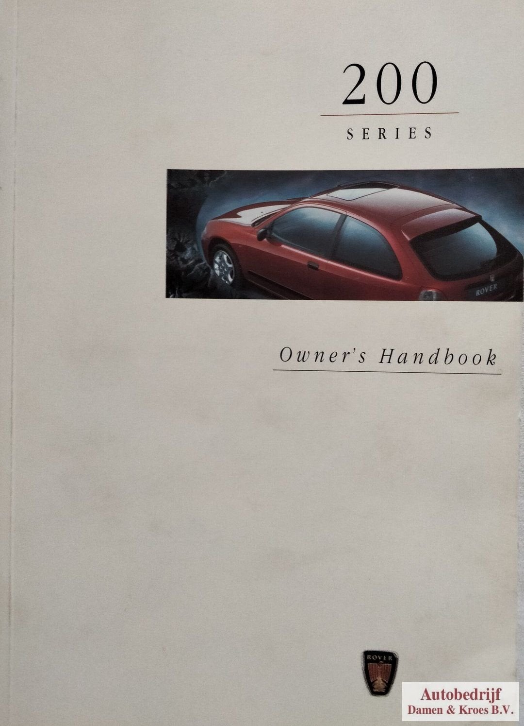 Handboek Rover 200 (Engelstalig), Ophalen of Verzenden