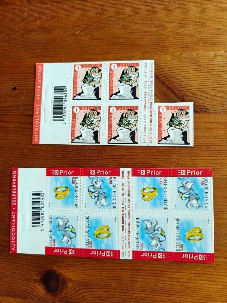 frankeerzegels - tarief 1 België en 0,80€ - thema: huwelijk, Postzegels en Munten, Frankeerzegel, Ophalen of Verzenden, Zonder stempel