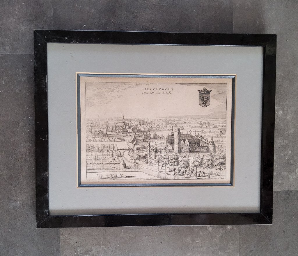 Gravure Liedekercke, Antiek en Kunst, Ophalen of Verzenden, Tekening, Klassiek, Ingelijst