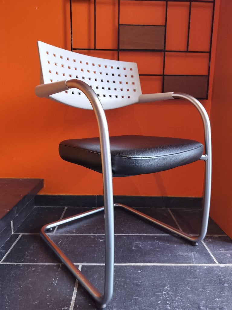 Fauteuils design vintage Antonio Citterio Vitra, Antiquités & Art, Cuir, Noir, Enlèvement, Marqué