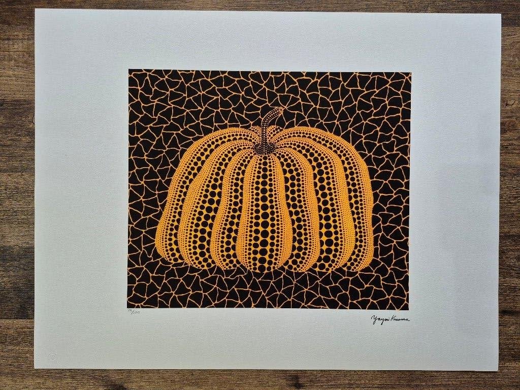 Yayoi Kusama Litho 50x65 cm handtekening druk & certificaat, Antiek en Kunst, Ophalen of Verzenden