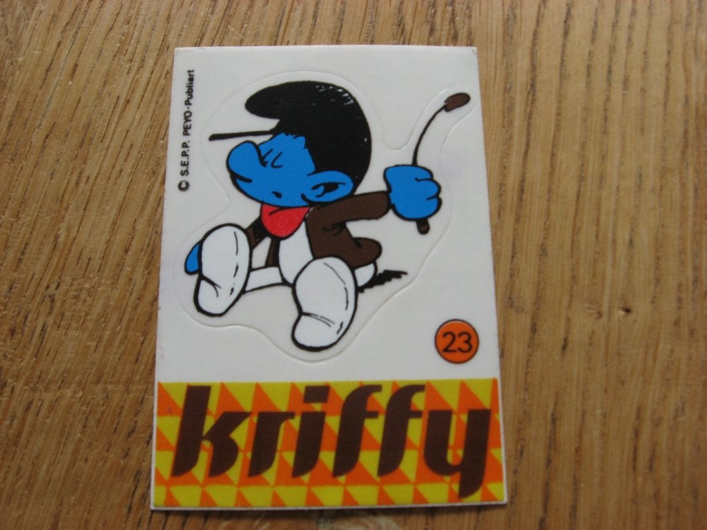 Smurfen Kriffy Peyo Nr 23 Sticker, Ophalen of Verzenden, Nieuw, Strip of Tekenfilm