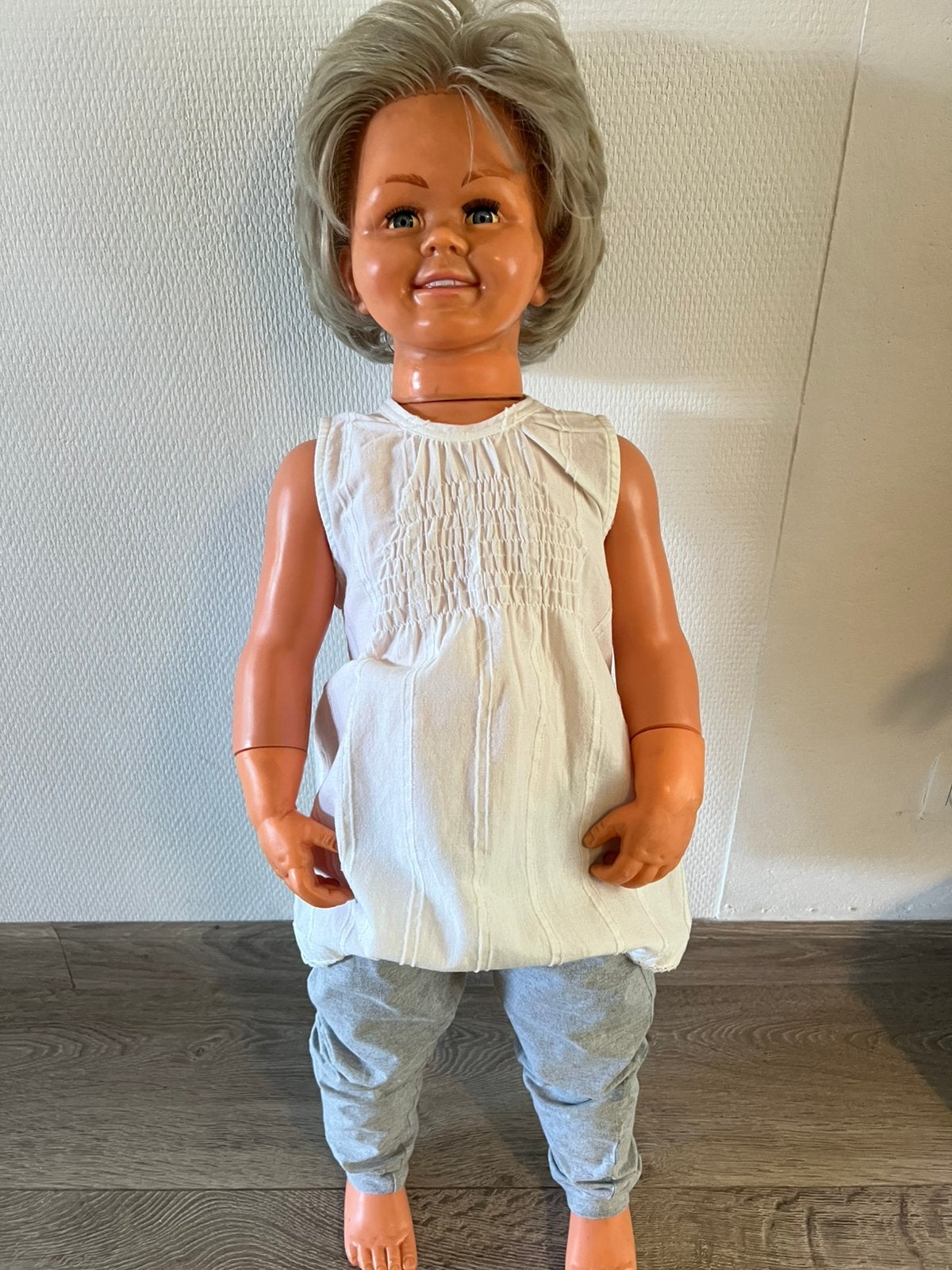 Oude pop 90cm, Verzamelen, Ophalen, Gebruikt, Pop