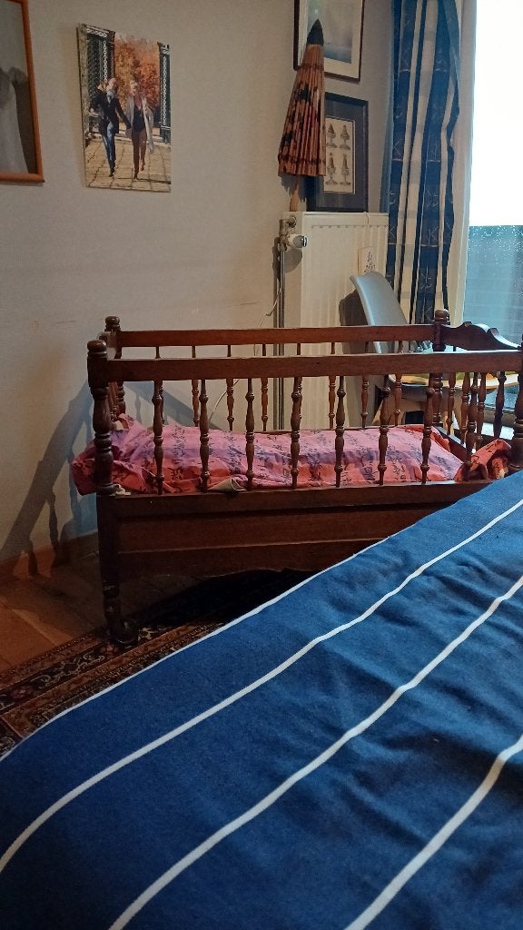 berceau ancien en chêne 105 x 60, Enlèvement, Utilisé