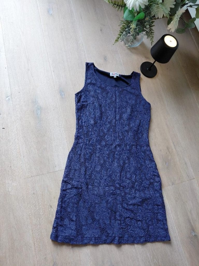 Maat 38 - DOTTS - donkerblauw kleedje, Kleding | Dames, Ophalen of Verzenden, Gedragen, Maat 38/40 (M)