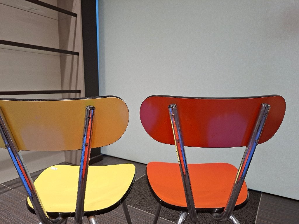 Vintage stoelen, Huis en Inrichting, Ophalen, Gebruikt, Kunststof, Vijf, Zes of meer stoelen