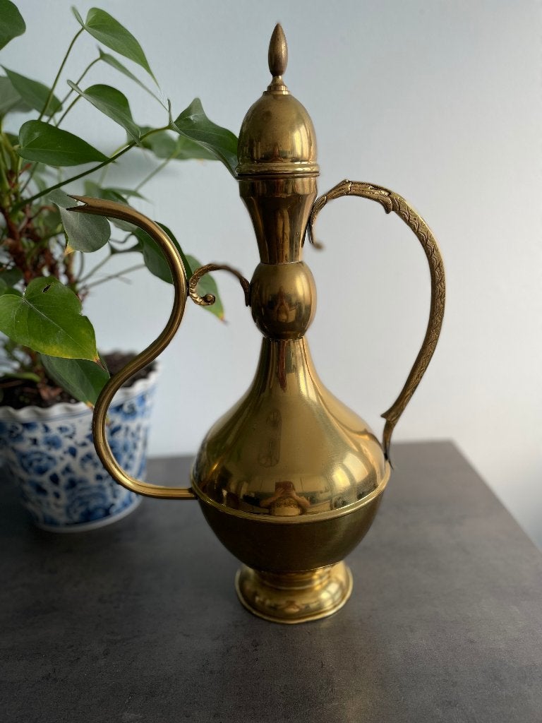 Aftaba vintage en laiton de Belgique hauteur : 48,5 cm, Antiquités & Art, Enlèvement, Cuivre