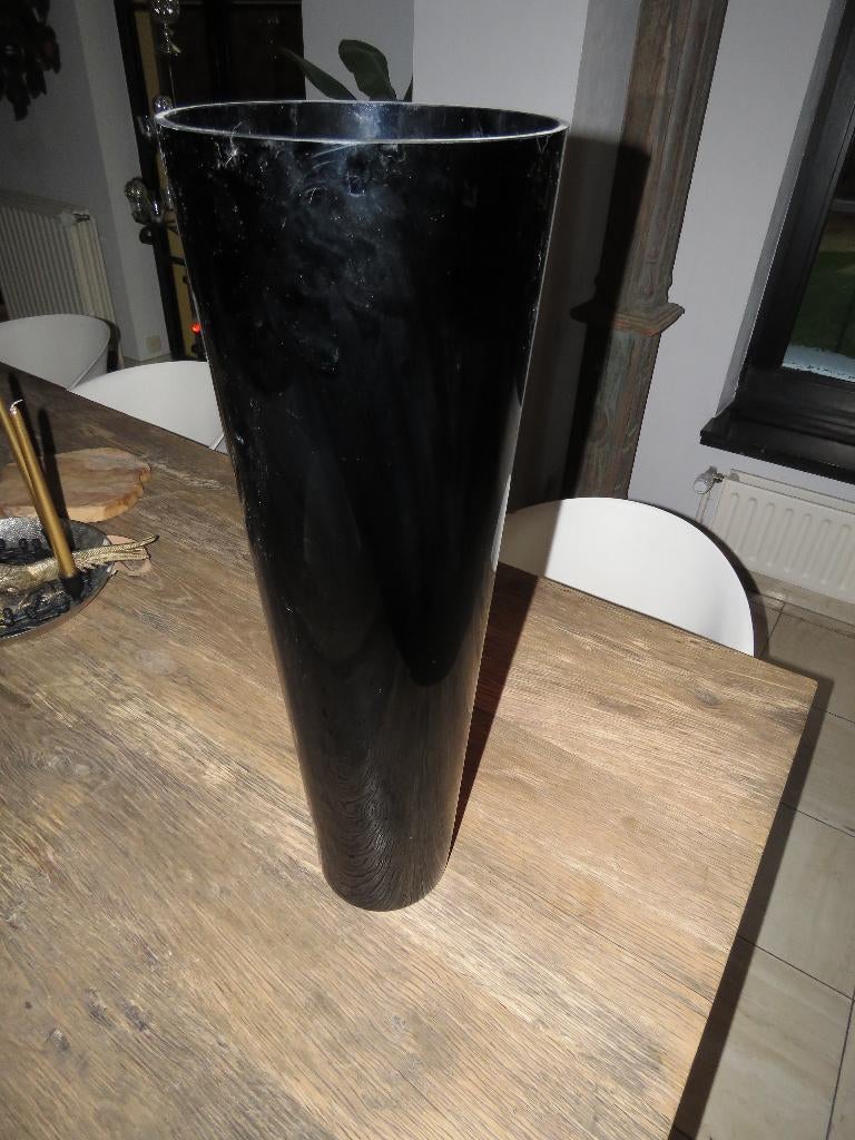 Vase conique en verre noir 70 cm, Enlèvement