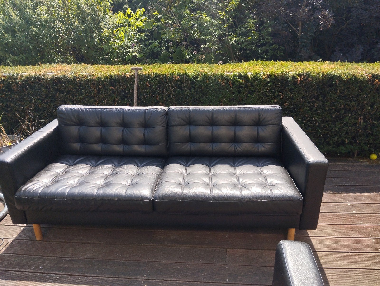 Binnenzetel nepleder zwart, Huis en Inrichting, Stoelen, Ophalen, Zwart