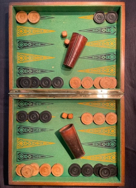 Franse backgammon dambordset omkeerbare doos, Enlèvement ou Envoi