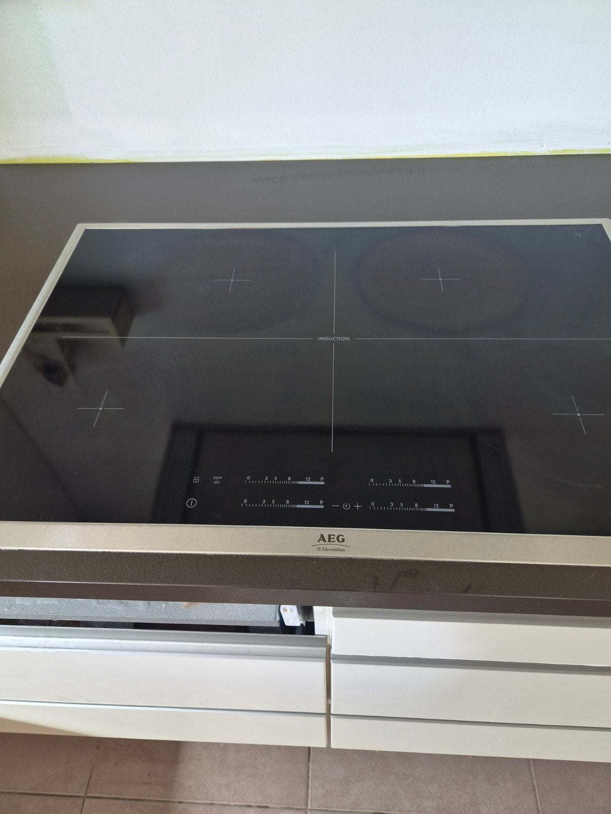 Inductiekookplaat AEG, Elektronische apparatuur, Kookplaten, Ophalen, Gebruikt, 4 kookzones, Inbouw