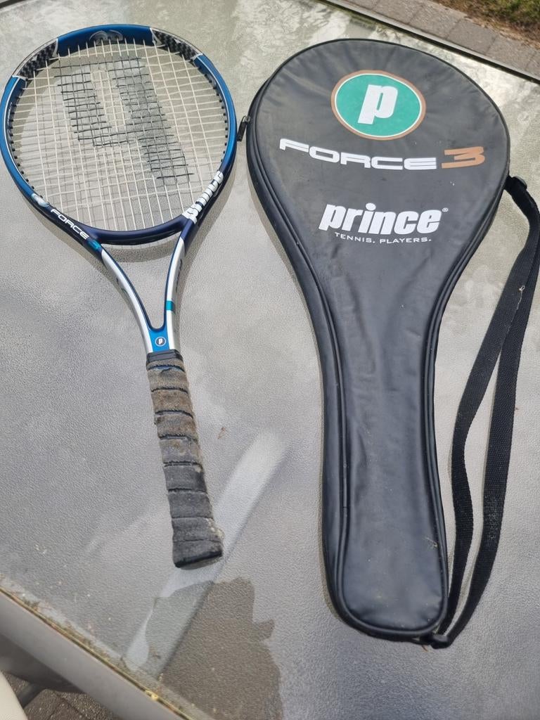 Prince force 3 graphite titanium met hoes in goede staat, Sport en Fitness, Tennis, Ophalen of Verzenden