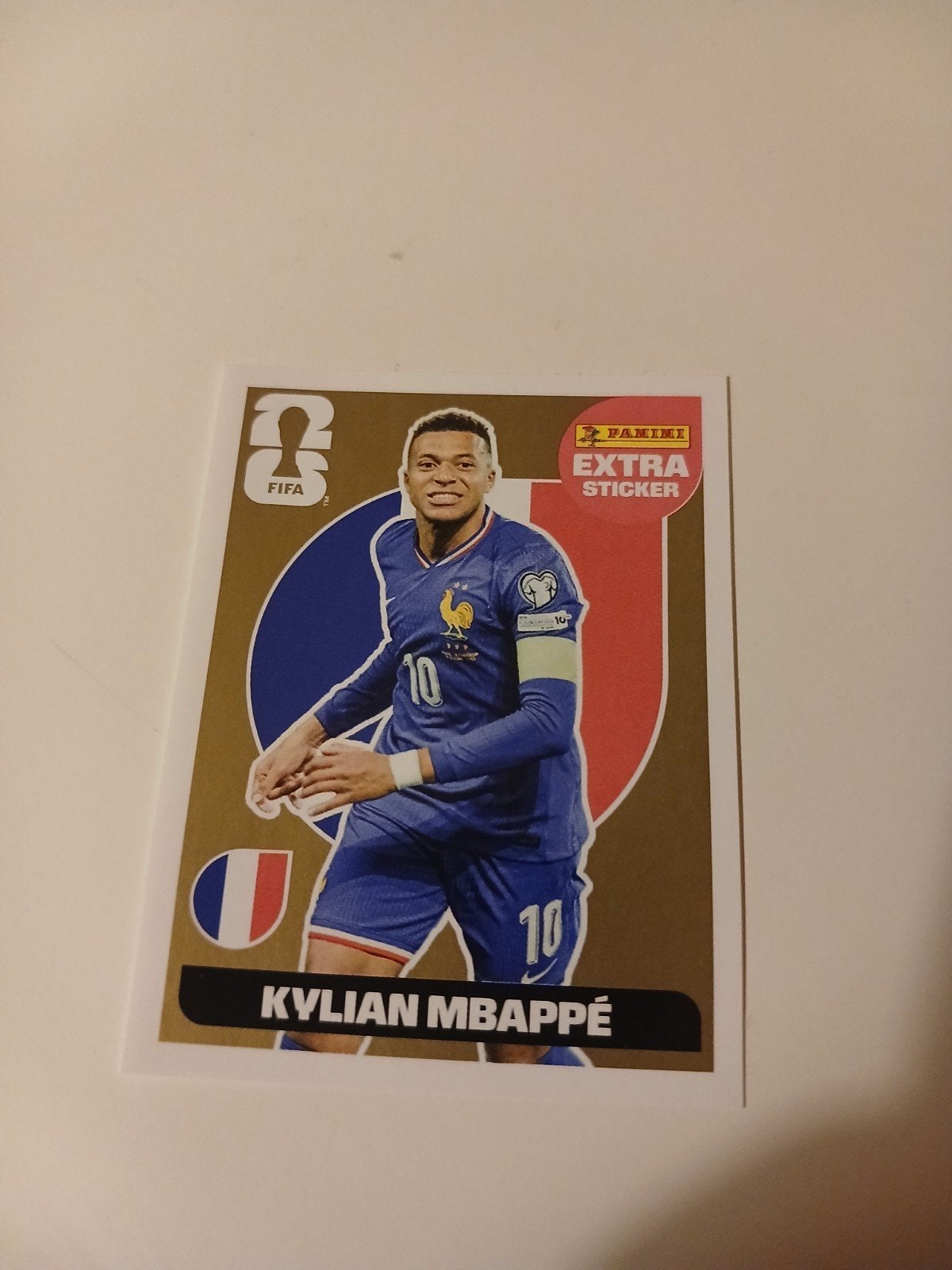 Gouden extra sticker van Kylian Mbappe World Cup 2026, Enlèvement, Neuf, Autocollant