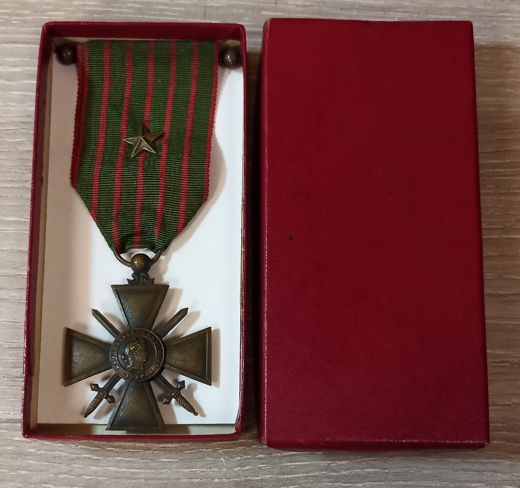 Médaille Croix de Guerre 1914-1916 avec Étoile de Bronze ww1, Verzenden, Landmacht, Lintje, Medaille of Wings