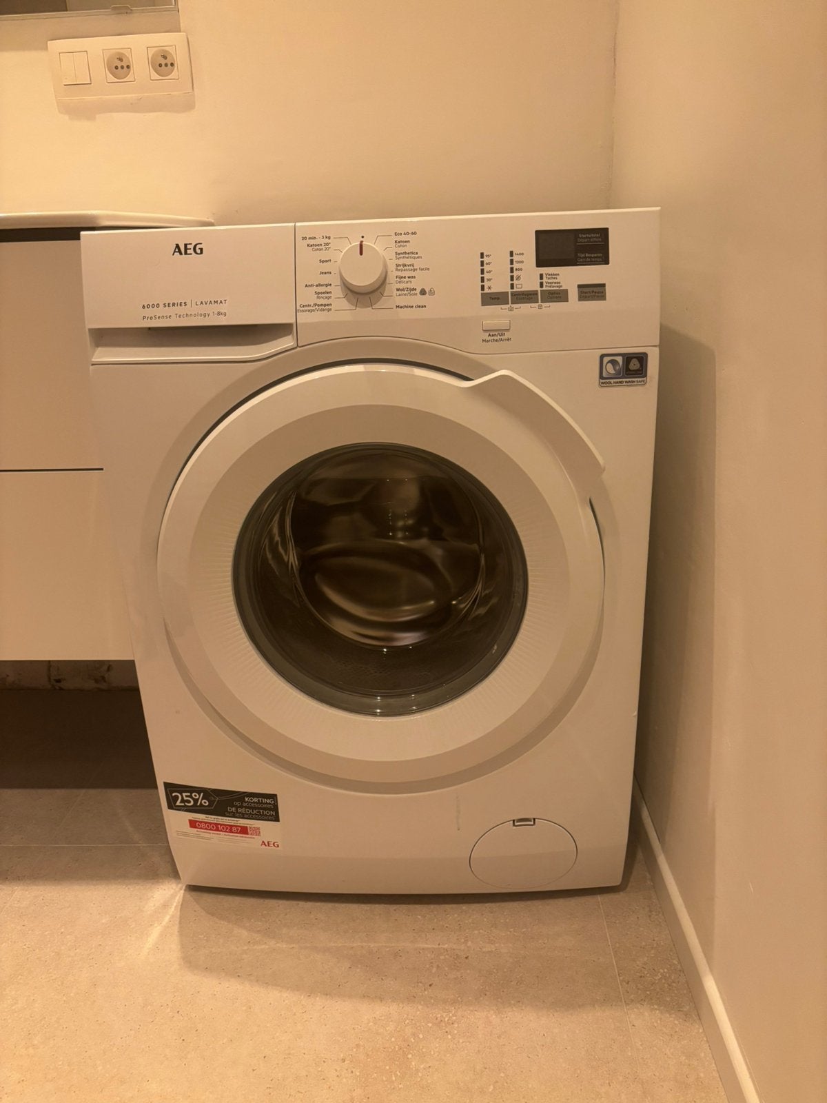 AEG 6000 Series wasmachine – ProSense Technology (1-8kg), Ophalen, Zo goed als nieuw