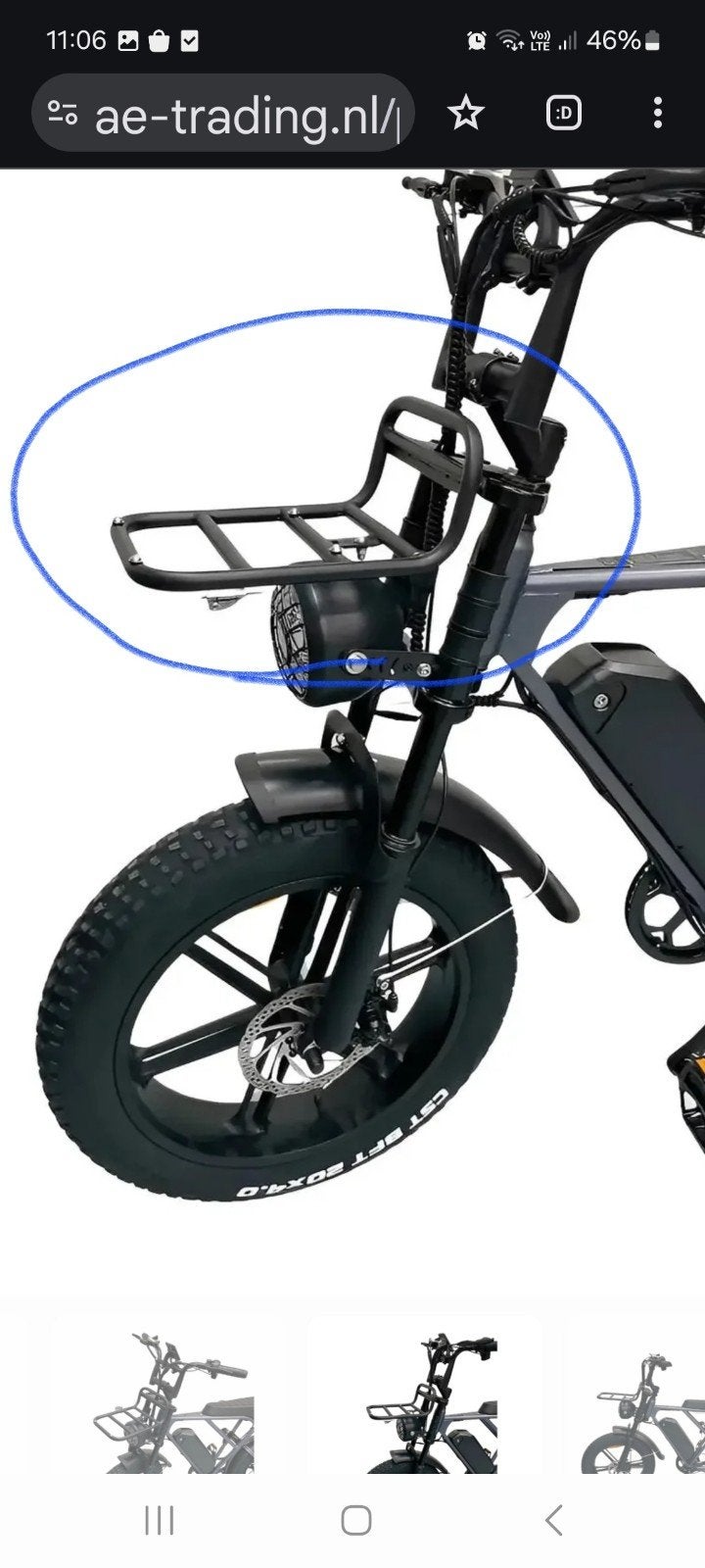 fatbike bagagerek, Ophalen of Verzenden, Zo goed als nieuw