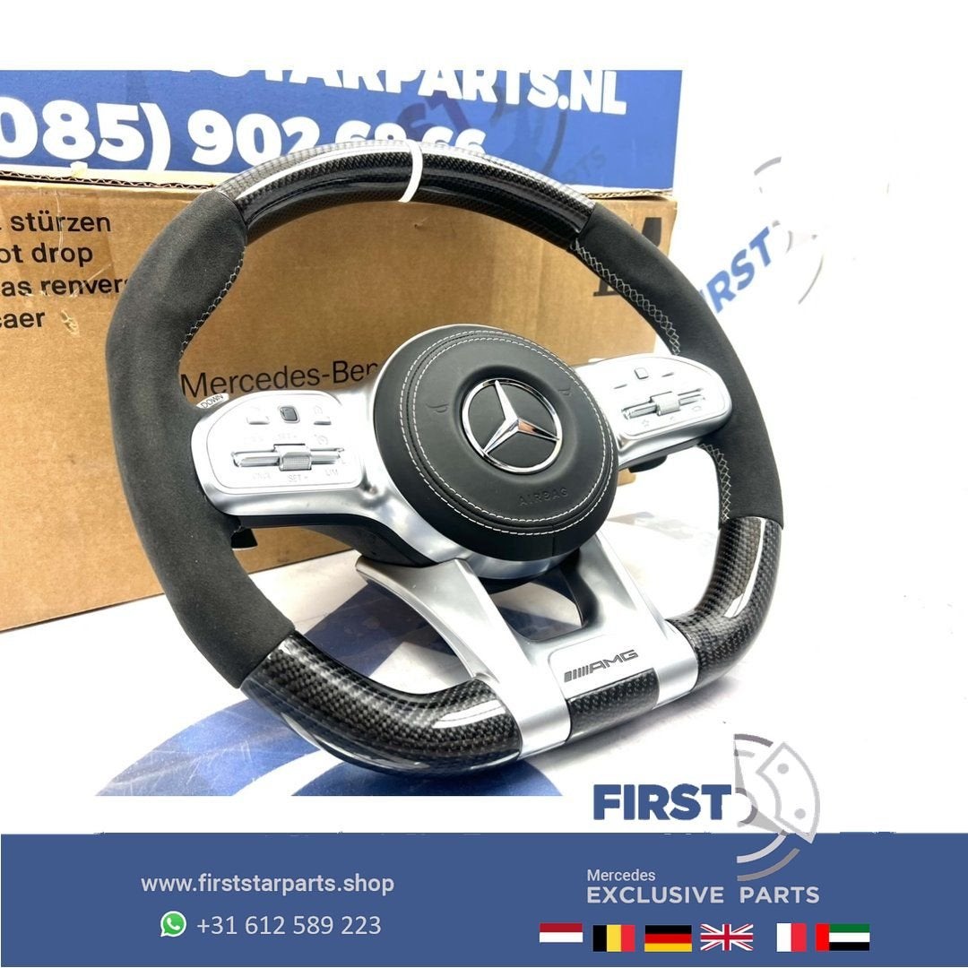 2022 AMG CARBON STUUR + AIRBAG ALCANTARA A45 CLA45 C63 E63 G, Gebruikt, -, Verzenden, -