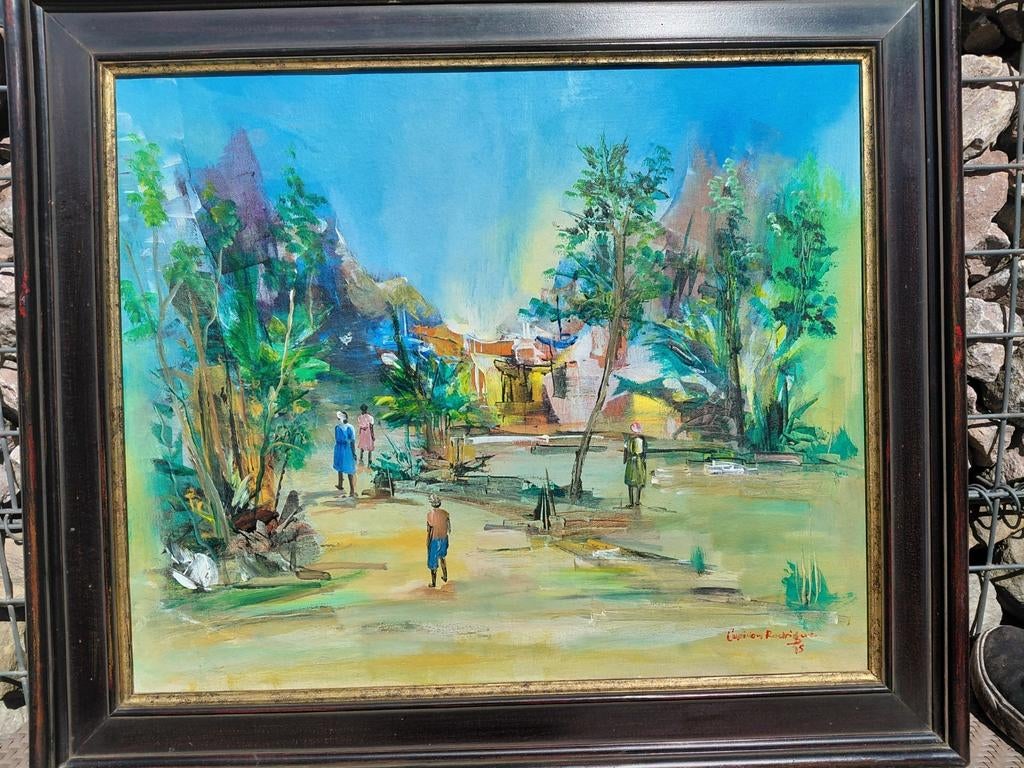 Peinture Haïtienne Cupidon Rodrigue 1975, Enlèvement