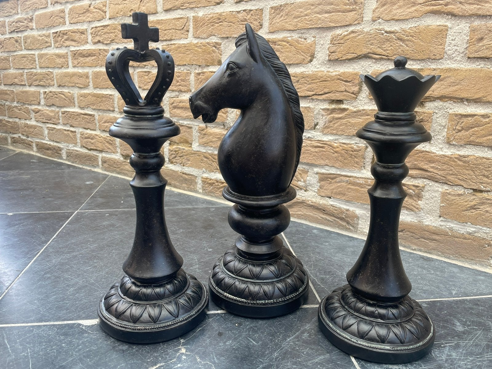 Grands échecs, Comme neuf, Bois, Noir, 25 à 50 cm