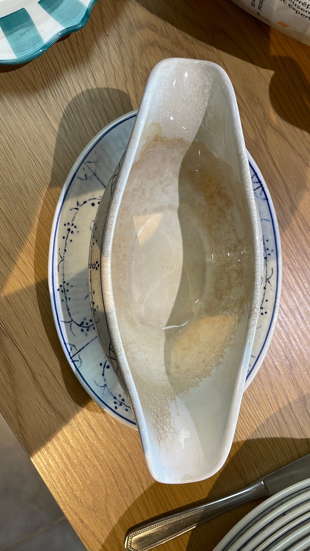 Boch Copenhagen sauskom – vintage Boch La Louvière blauw-wit, Ophalen
