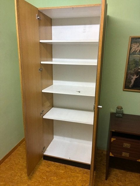 VINTAGE BUREELKAST met SLOT., Teck, 70 à 120 cm, Comme neuf, Enlèvement