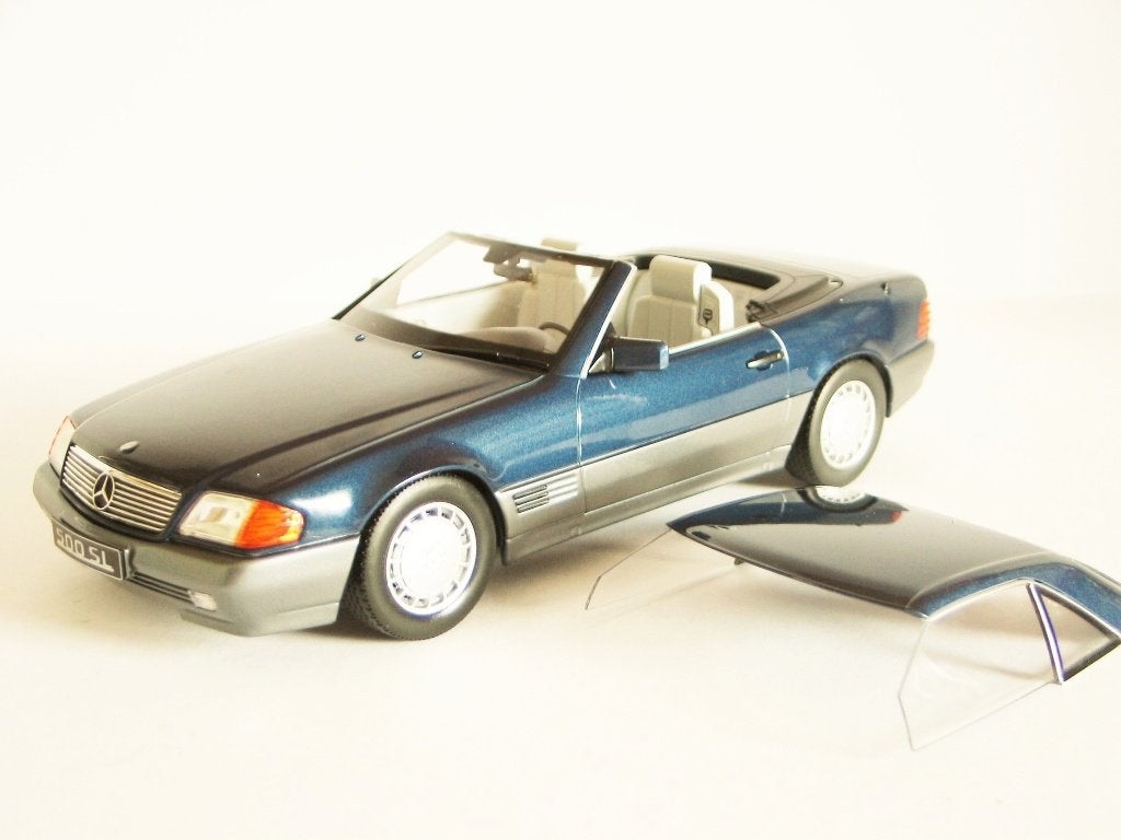 1/18 - KK Scale - Mercedes Benz 500 SL (R129) blauw metallic, Ophalen of Verzenden, Nieuw