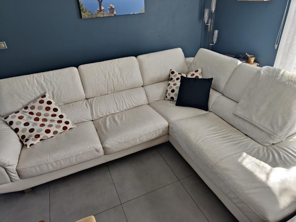 Canapé 5 places, Maison & Meubles, Canapés | Coins salons complets, Utilisé, Cuir, Enlèvement