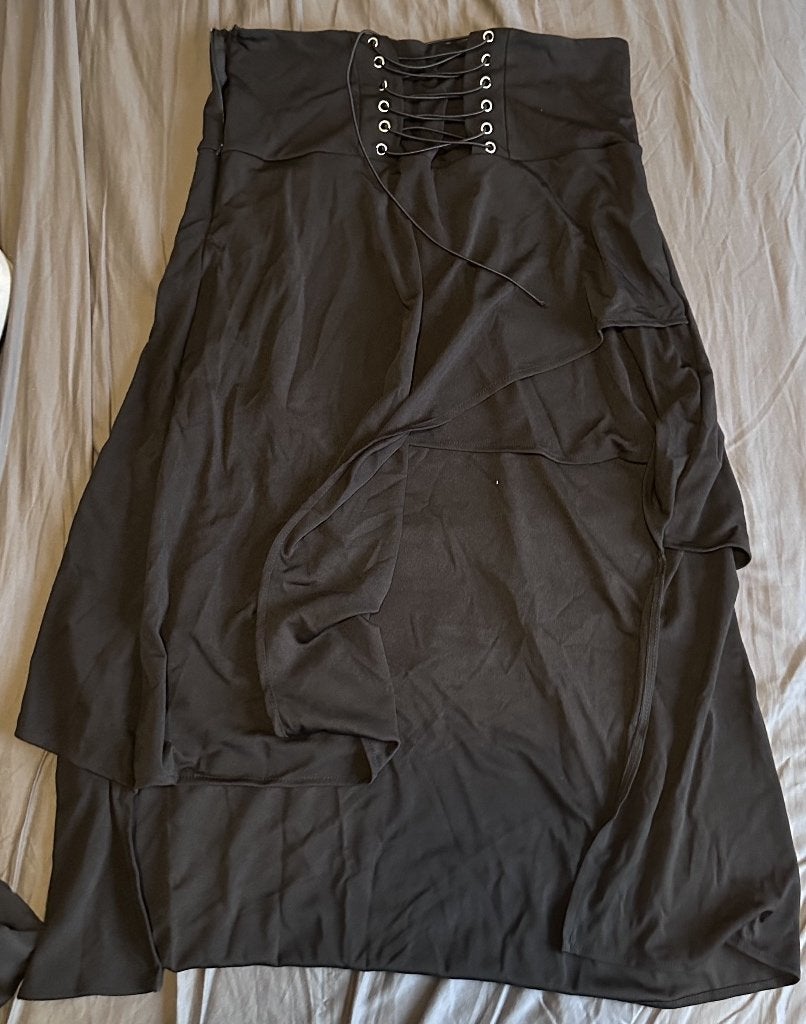 Jupe noire taille haute corset à lacets asymétrique - L, Vêtements | Femmes, Sans marque, Au-dessus du genou, Enlèvement, Noir