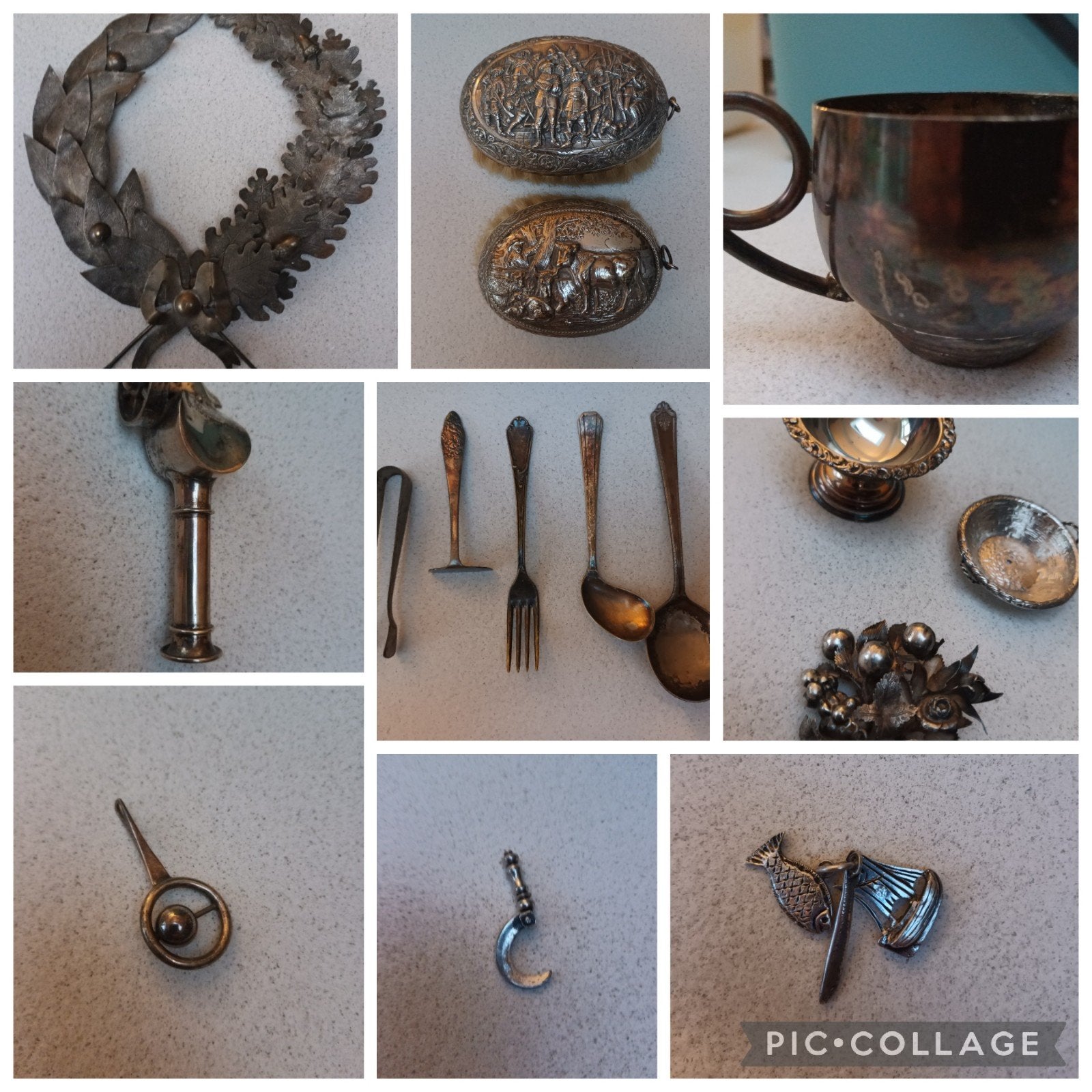 Collectie verzilverde objecten, Ophalen