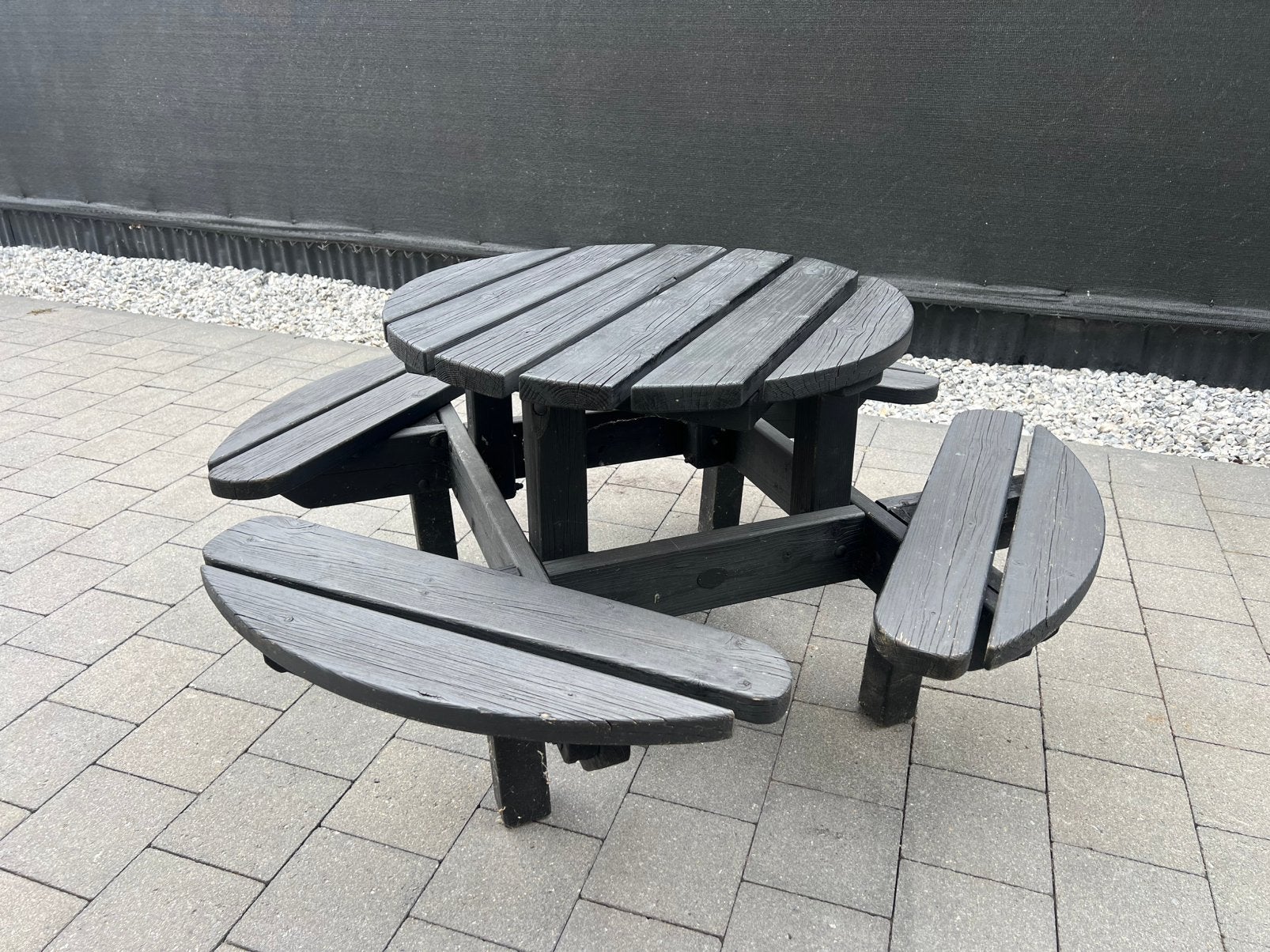 Zwart ronde kinder picknicktafel, Tuin en Terras, Rond, Zo goed als nieuw, Hout, Ophalen
