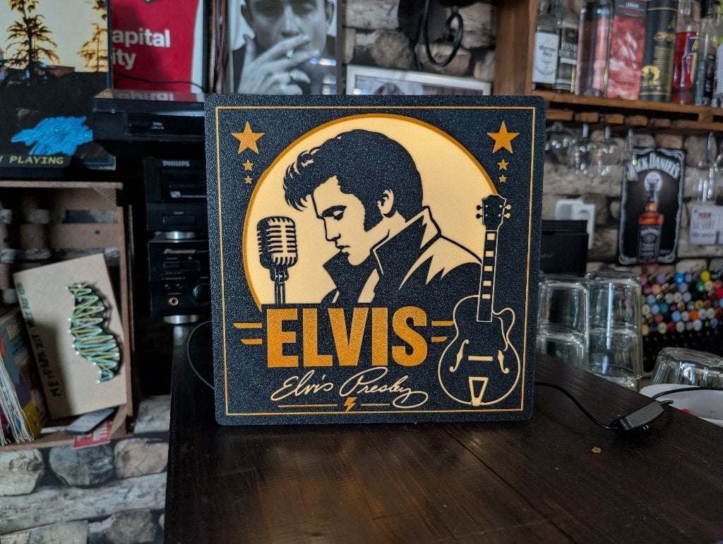 Boîte à lumière Elvis Presley 24 x 24 cm, Collections, Musique, Artistes & Célébrités, Envoi, Neuf, Affiche, Œuvre d'art ou Peinture