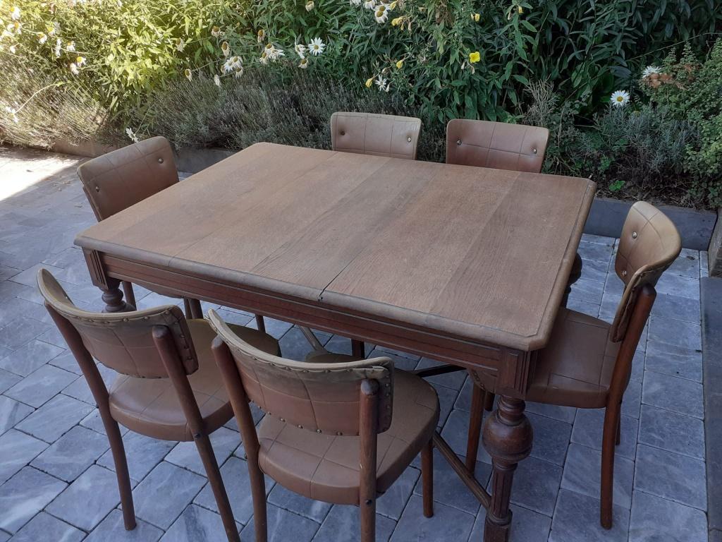 Table+ 6 chaises THONET en bois, Maison & Meubles, Chaises, Après guerre, Comme neuf, Brun, Enlèvement