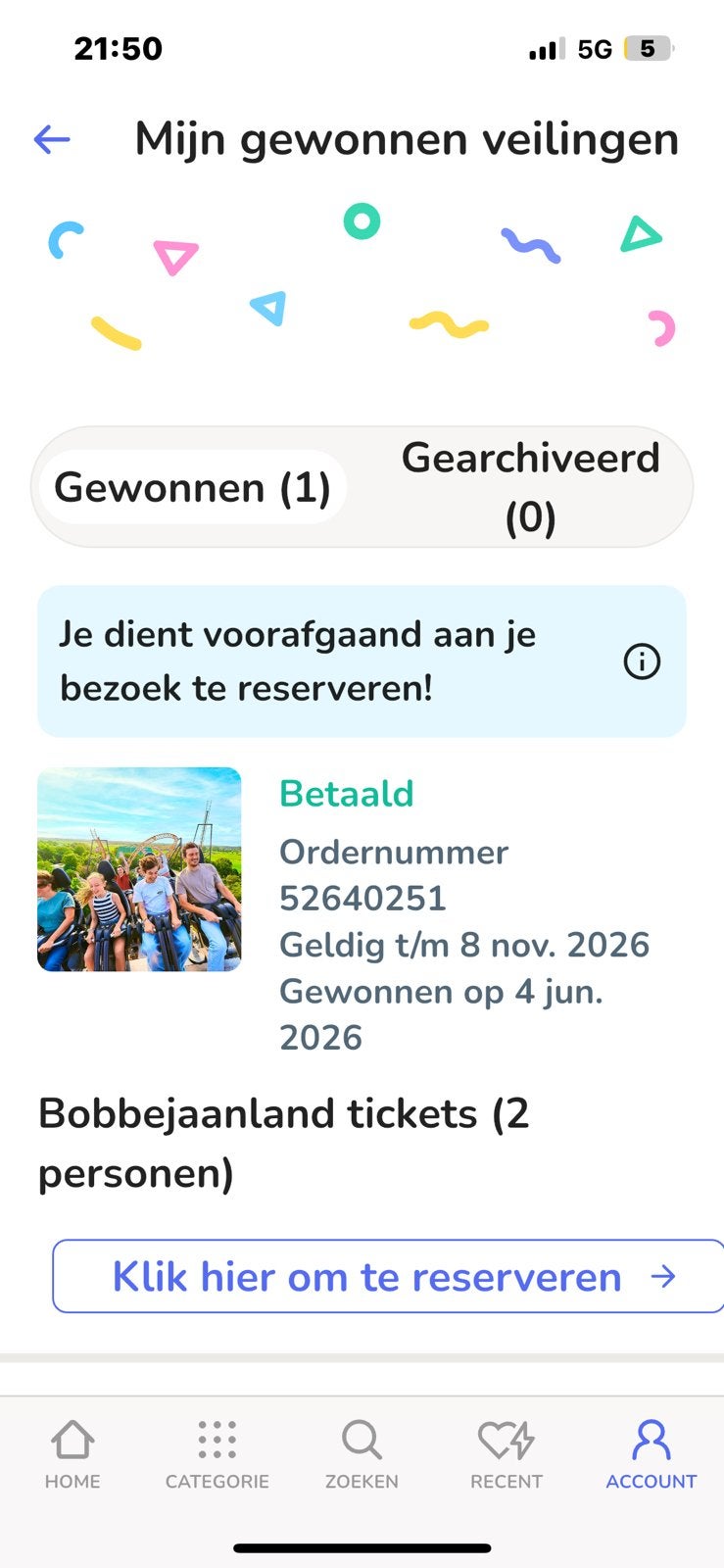 Bobbejaanland tickets 2personen, Tickets en Kaartjes, Twee personen, Kortingsbon, Pretpark