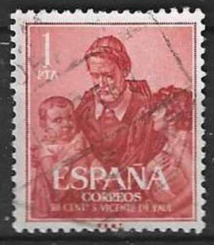 Spanje 1960 - Yvert 978 - Vincentius a Paulo - 1 p. (ST), Verzenden, Gestempeld
