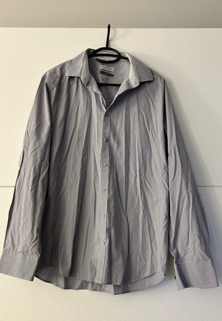 Grijs effen hemd, Kleding | Heren, Angelo Litrico, Grijs, Gedragen, Halswijdte 39/40 (M)