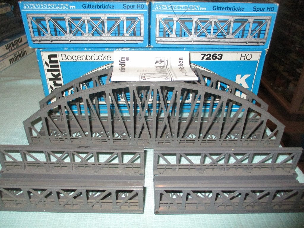 Marklin Ponts  7263 + 2 x 7262, Hobby & Loisirs créatifs, Enlèvement ou Envoi, Utilisé, Pont, Tunnel ou Bâtiment, Märklin