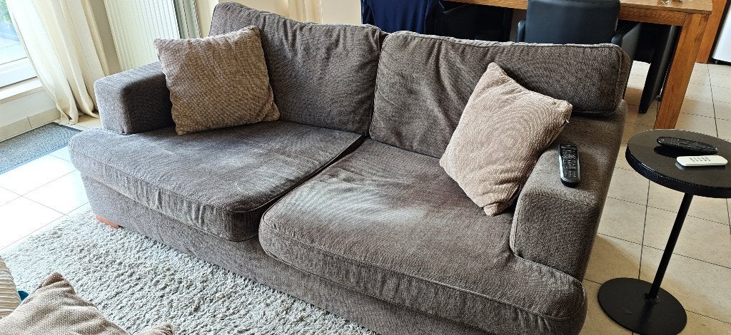 Zetel 2 + 3 zit + poef, Huis en Inrichting, Zetels | Zetels, Ophalen, Gebruikt, Stof