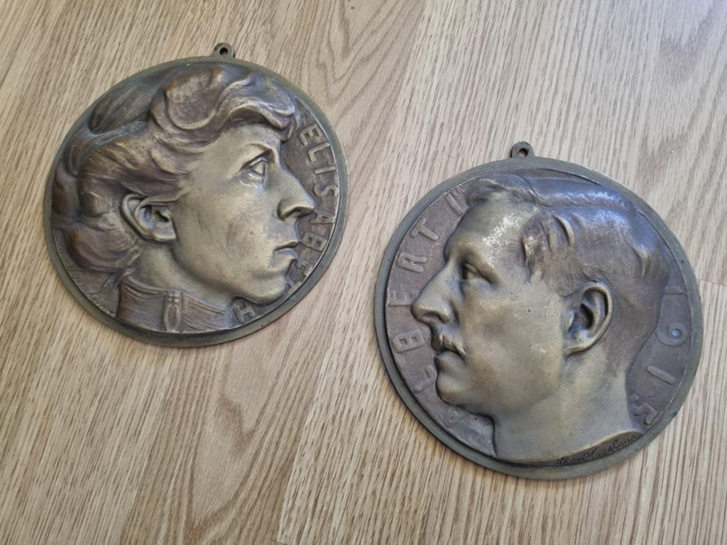 ABBL WOI - Albert I + Elizabeth plakaten koper 1915, Verzamelen, Militaria | Algemeen, Landmacht, Overige typen, Ophalen of Verzenden