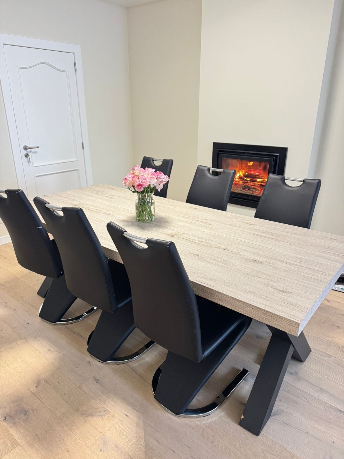 Table à manger avec 6 chaises, Maison & Meubles, Table 220x65, Enlèvement, Utilisé, 50 à 100 cm