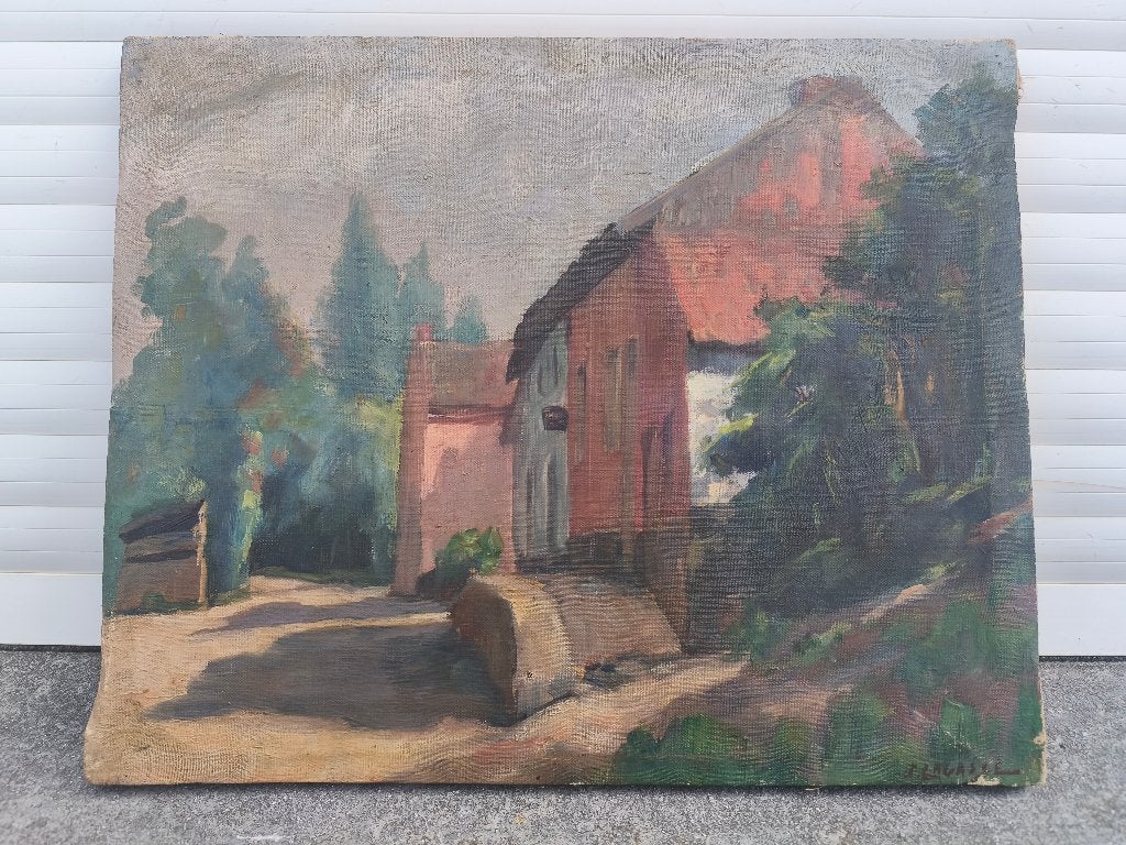 Huile sur toile signe joseph lagasse, Ophalen of Verzenden, Doek