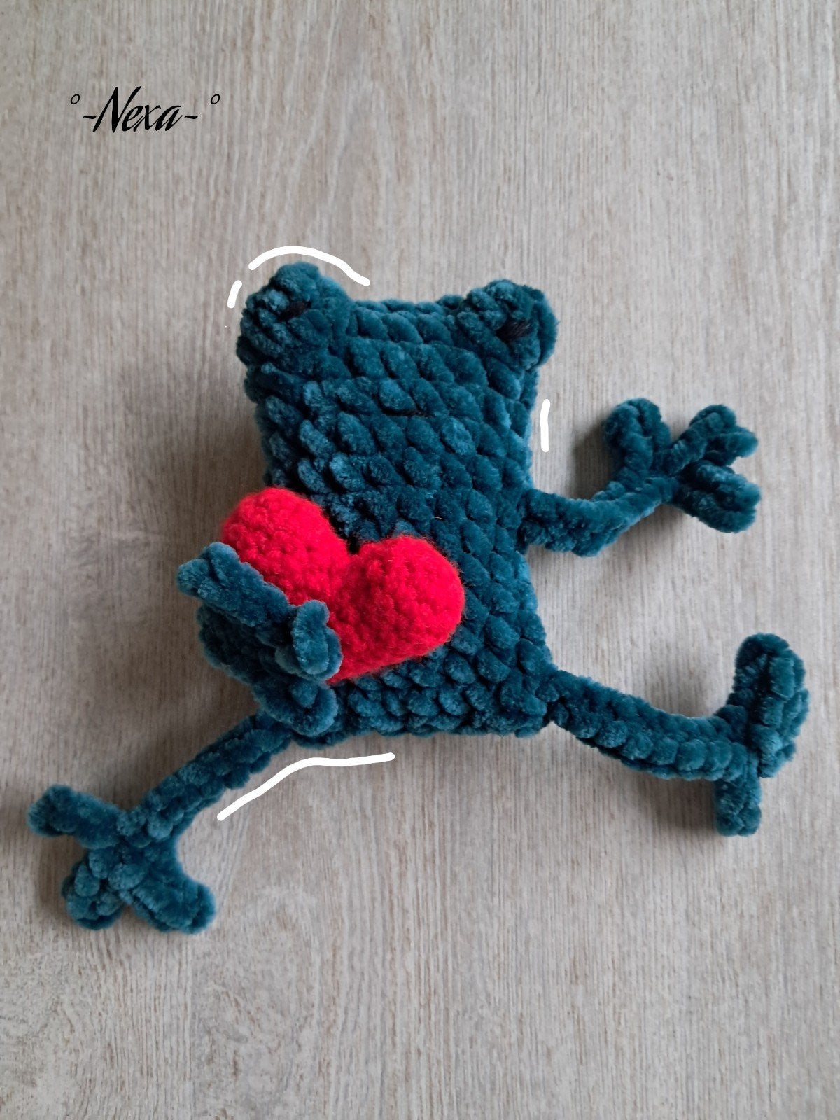 gehaakte kikker met hartje️, Hobby en Vrije tijd, Ophalen of Verzenden, Nieuw, Haken, Overige typen