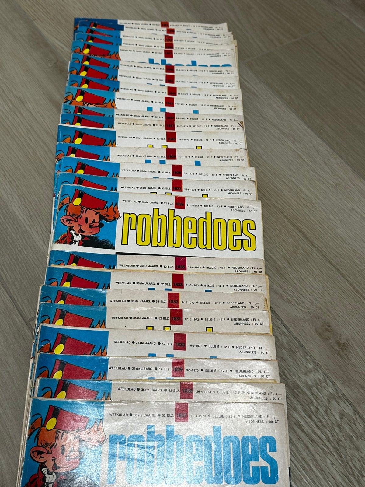 Serie Robbedoes 36st jaar 1973, Enlèvement ou Envoi, Série complète ou Série, Utilisé, Europe