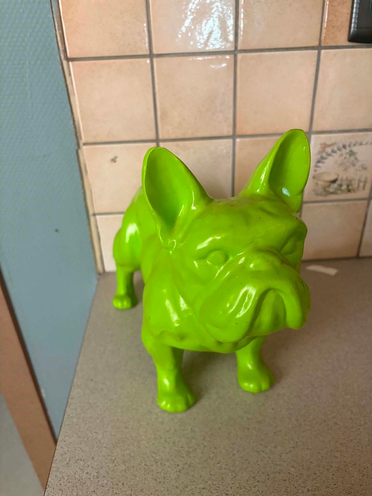 Beeld franse bulldog 35cm lang  15cm breed  27cm hoog, Ophalen, Zo goed als nieuw, Dier