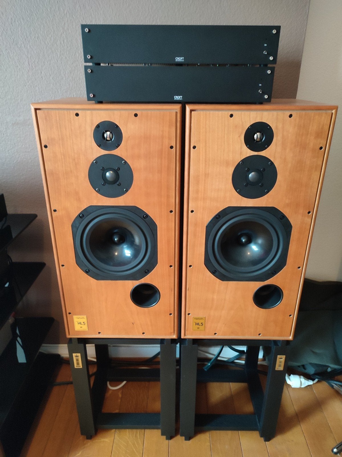 Harbeth HL5+ met Croft Series 7, Audio, Tv en Foto, Ophalen, Zo goed als nieuw