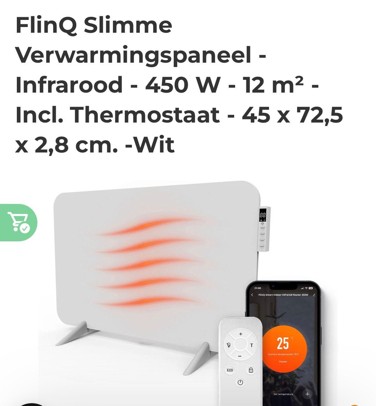 Flinq infrarood verwarming paneel, Enlèvement, Comme neuf