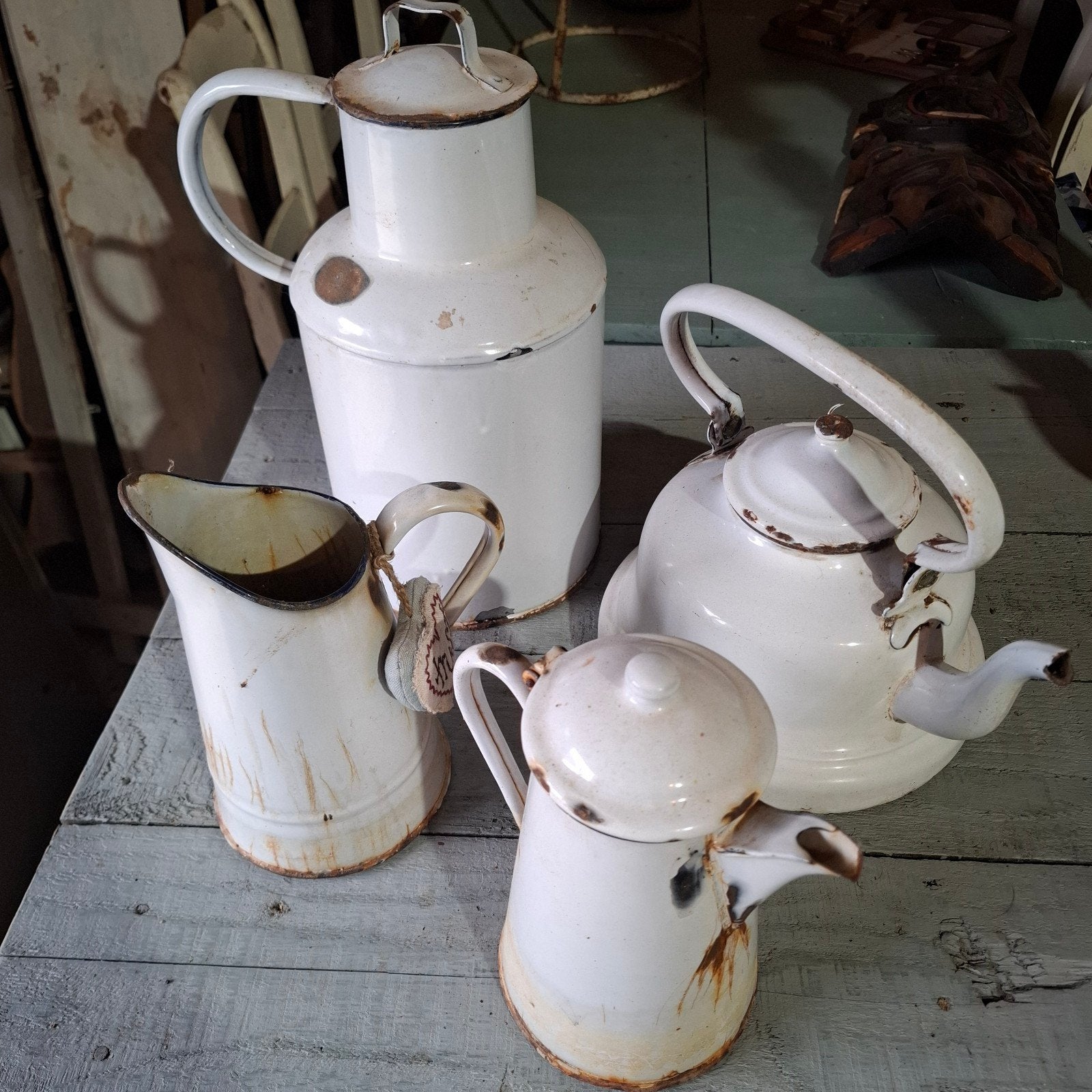 geëmailleerde thee/waterpotten, Antiek en Kunst, Ophalen