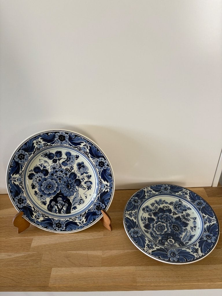 Set van 2 blauwe Delftse wandborden vintage, Ophalen