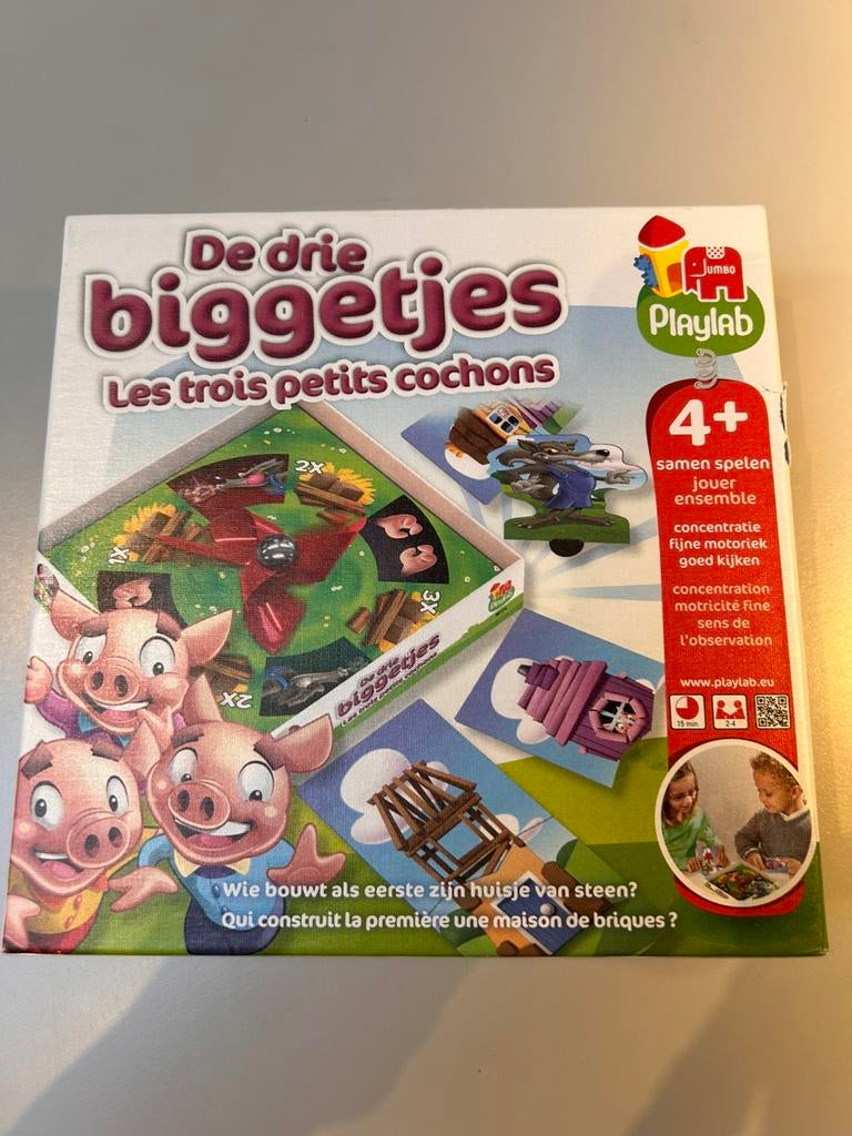 Spel de Drie Biggetjes 4+, Hobby en Vrije tijd, Drie of vier spelers, Ophalen, Zo goed als nieuw