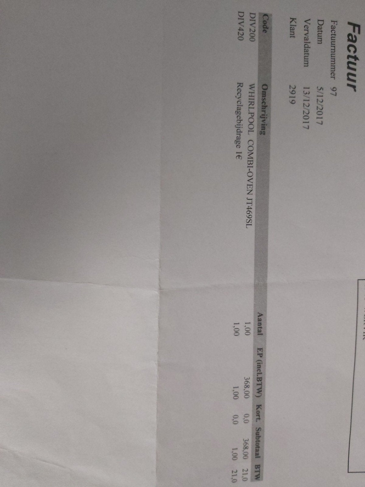Combi microgolfover  JT469SL Whirlpool, Ophalen, Nieuw
