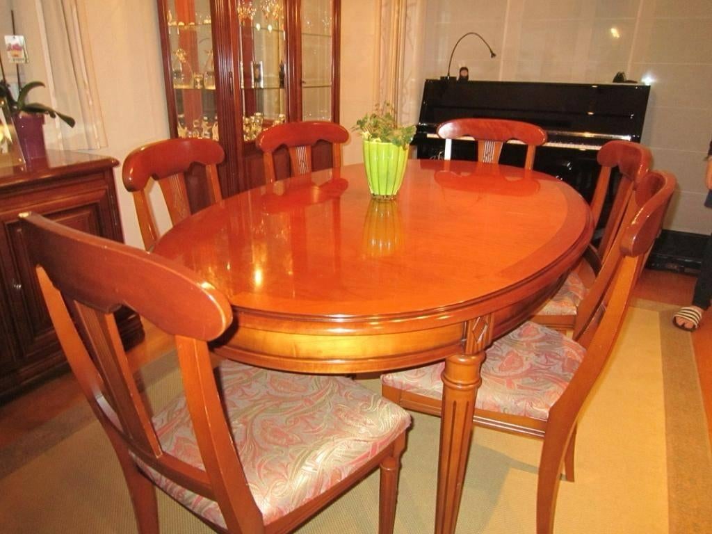 Salle à manger en merisier massif — ensemble complet, Maison & Meubles, Enlèvement, Utilisé, Kersen, 4 à 6 chaises